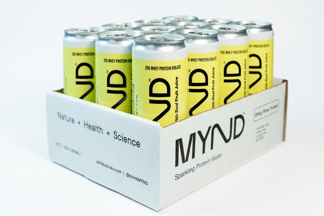 MYND Sparkling Protein Water – Lemon Ginger - 20g Whey Protein Isolate
