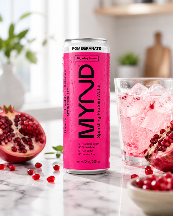 MYND Sparkling Protein Water – Pomegranate (12-Pack)